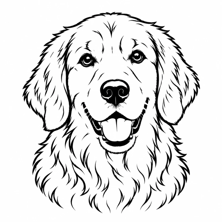 Cute outline of the same dog