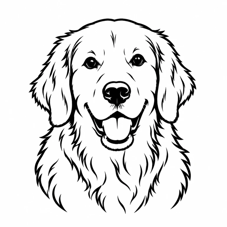 Minimal outline of the same dog