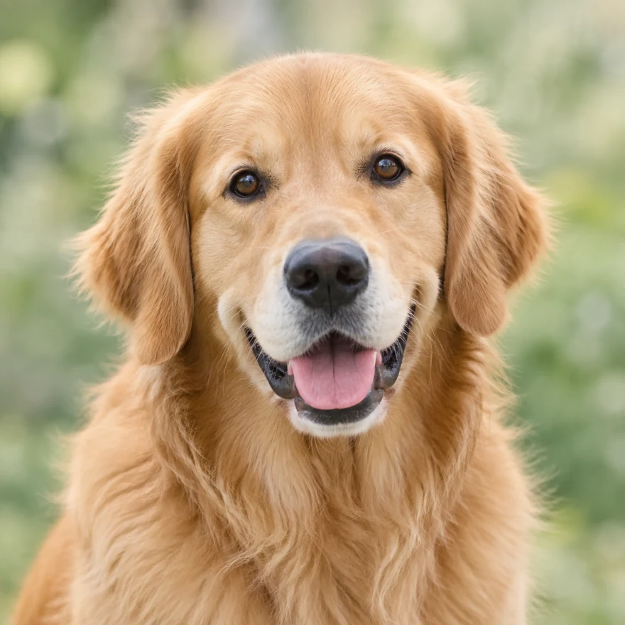 Golden retriever photo used for these example portraits